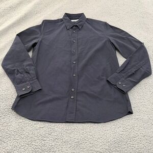 J.Lindeberg Shirt Mens Medium Dani BD Black Oxford Slim Fit Button Down